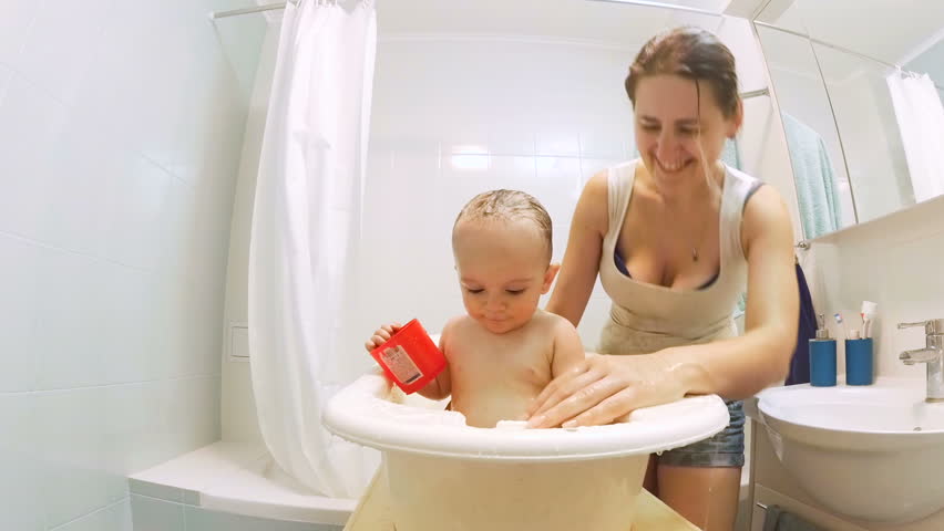 Bathing mom