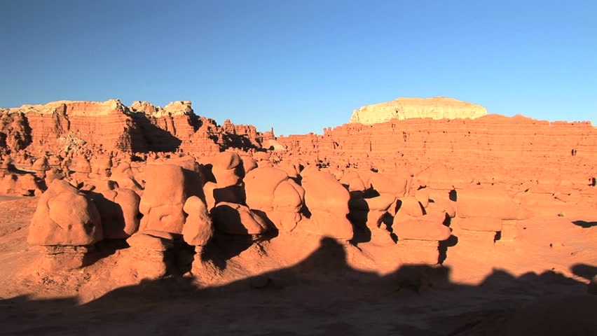 Unique eroded rock formation in Goblin Valley State Park, Utah, zoom in