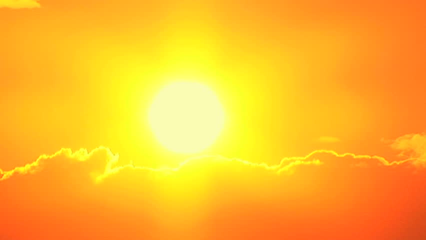 Beautiful orange sunset, time lapse