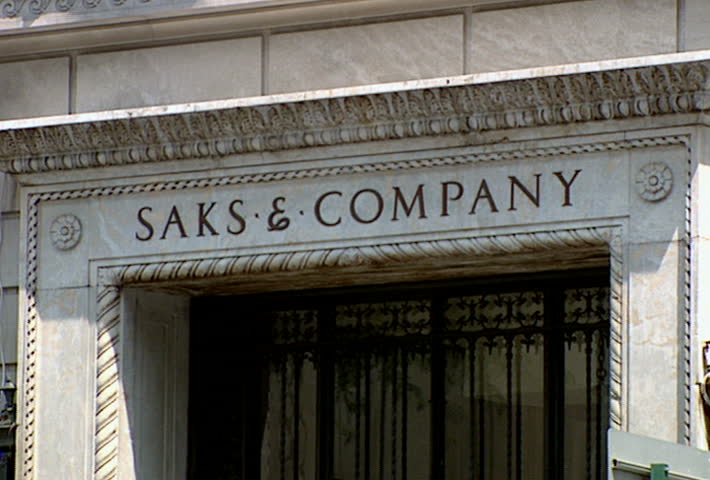NEW YORK - Circa 2002: Facade of Saks & Company buliding in NYC in 2002.