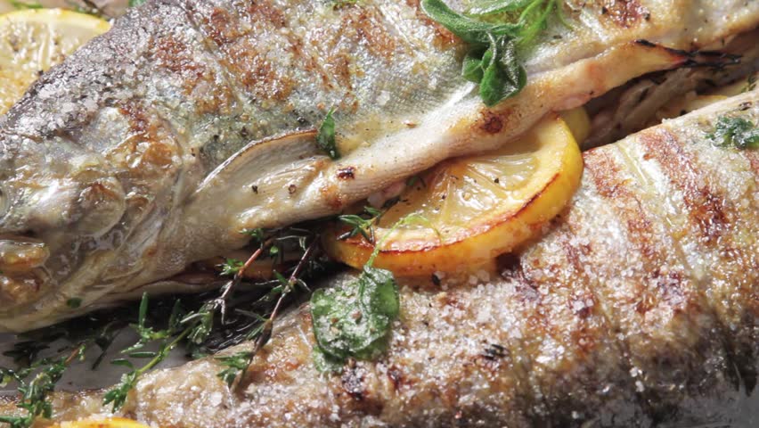 Salmon fillets and ingredients for marinade