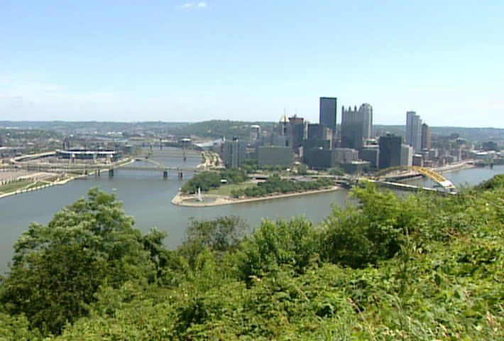 PITTSBURGH - Circa 2002: Skyline of Pittsburgh Pennsylvania in 2002.