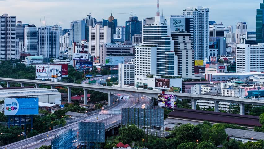 BANGKOK - JULY 1: View of the business area on 1 July 2012 in Bangkok, Thailand. Bangkok is the most populated city in Southeast Asia with one sixth of population live and visit Bangkok every day. 