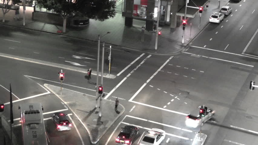 Sydney Downtown Elizabeth Street Liverpool Street at night highangle timelapse - New South Wales Australia