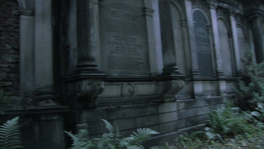 gothic church tomb in a cemetery