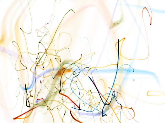 NTSC - Particles streak randomly drawing scribble (Loop).
