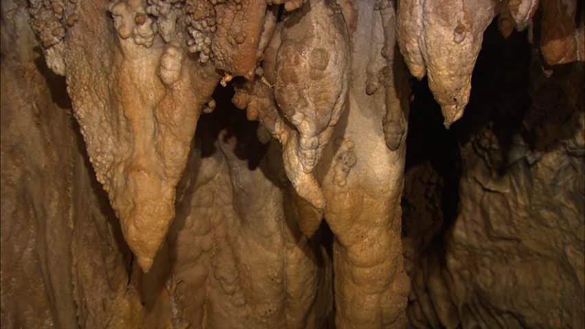 Stalactites with interesting texture in cave