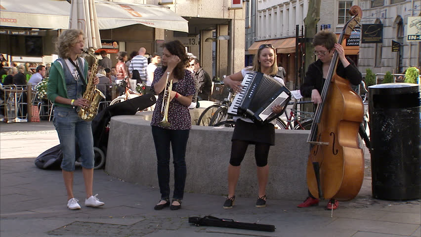 GOTHENBURG, SWEDEN - JULY 2008: Street musicians, Gothenburg, Sweden.