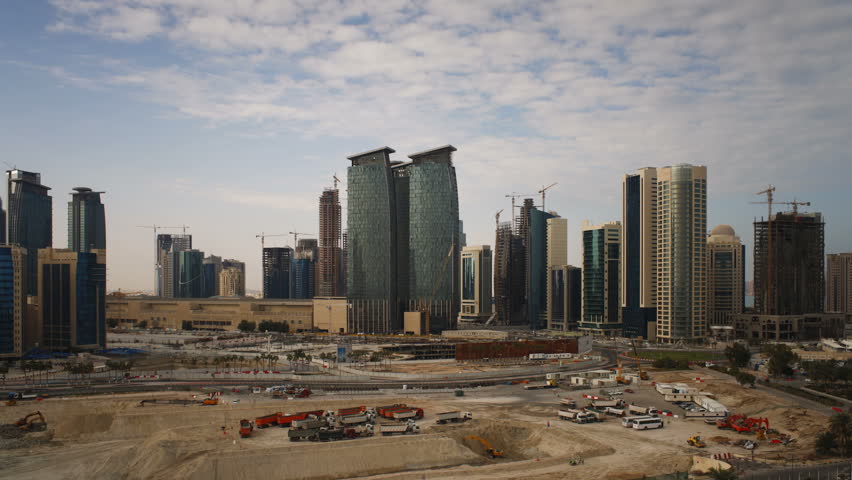 New skyline of the West Bay central financial district of Doha, Qatar