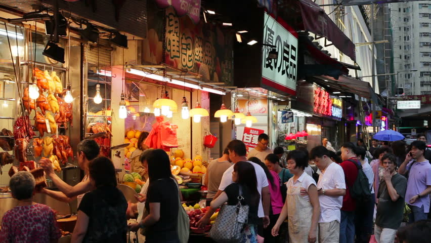 HONG KONG - CIRCA MAY 2011: Busy Market Street, Wan Chai, Central District