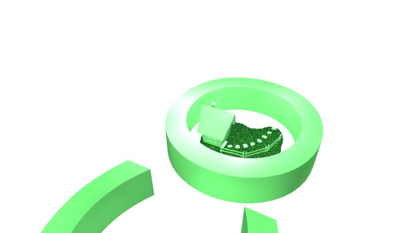 3D rendered and animated ECO-sign with house