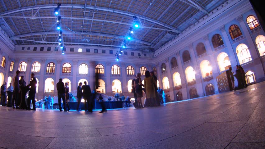 MOSCOW - APR 12: (Timelapse View) Businessmen are present at hall on Ceremony of rewarding of winners of an award Brand of year of EFFIE 2011, on April 12, 2012 in Moscow, Russia 