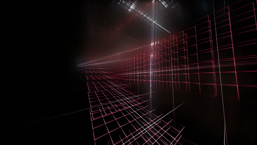 futuristic technology loop video animation with moving lattice and lights
