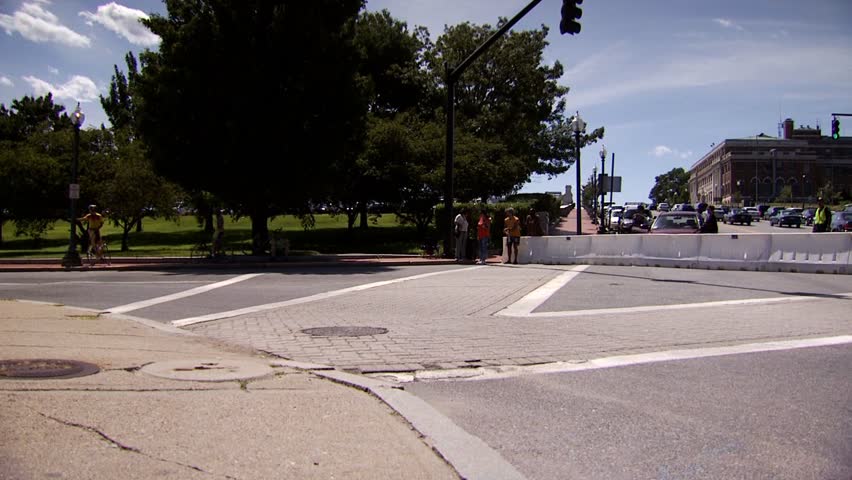 PROVIDENCE, RHODE ISLAND - SEPTEMBER 3, 2009: Bicycle racers passing camera in tight corner