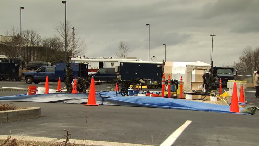 PROVIDENCE, RHODE ISLAND - SEPTEMBER 16, 2010: Hazmat emergency response drill