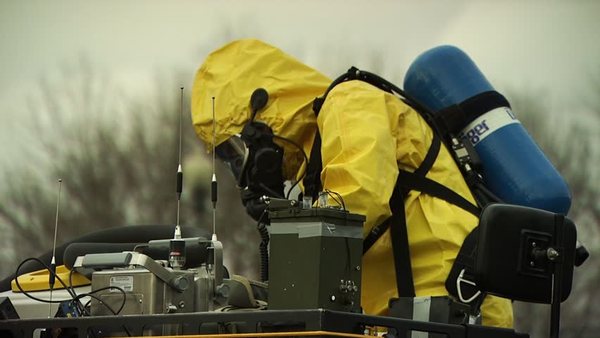 PROVIDENCE, RHODE ISLAND - SEPTEMBER 16, 2010: Hazmat emergency response drill