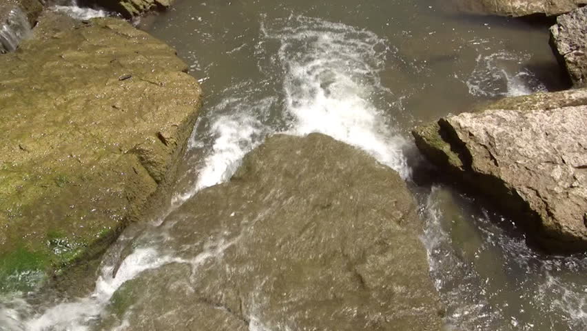 Water flowing in a creek bed.