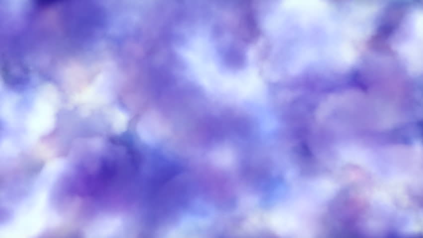 Cool colors, cloud-like forms changing shape and moving.