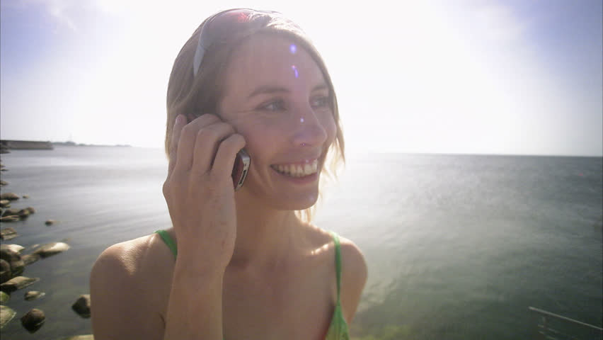 A woman using a mobile phone