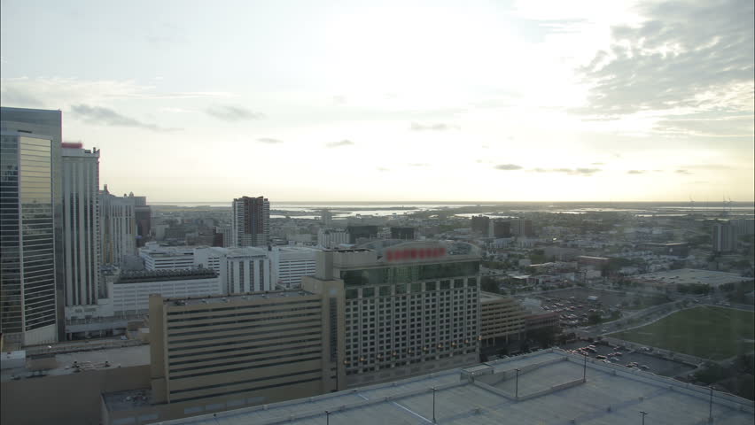 This is a sunset time lapse shot of Atlantic City, NJ.