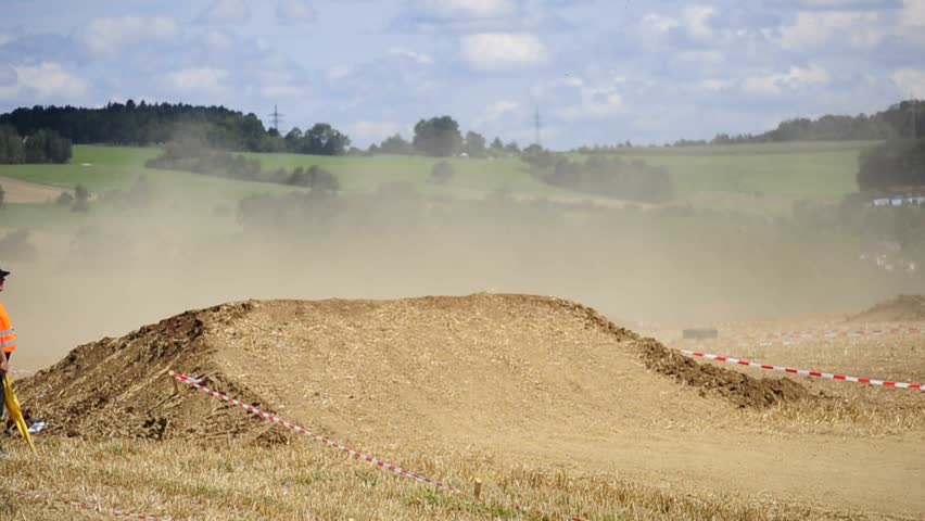 BOEBINGEN, GERMANY - AUGUST 5: Motocross riders participate in the 9th Madcross event on August 5, 2012 in Boebingen, Germany.