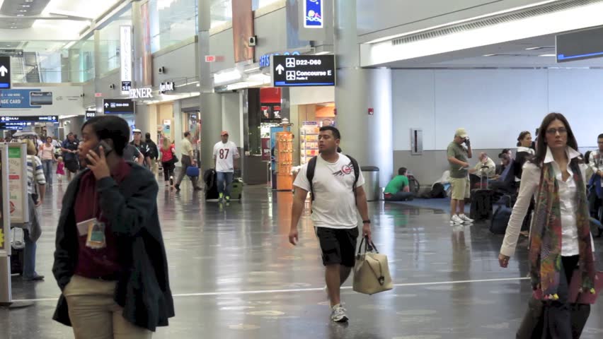 MIAMI, FLORIDA - CIRCA AUGUST 2012:  New American Airlines terminal of the Miami Intl. Airport, circa August 2012. 38 million passengers travel through the airport annually.