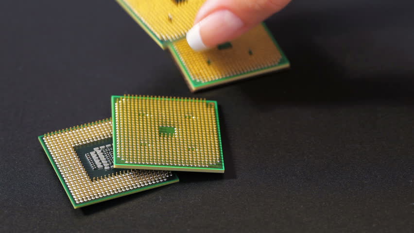 Some computer processor (CPU) over black background