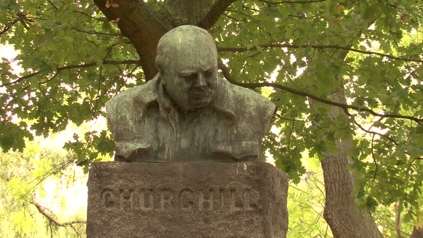 COPENHAGEN, DENMARK - CIRCA OCTOBER 2010: Statue of Churchill in Churchill Park, Copenhagen, Denmark
