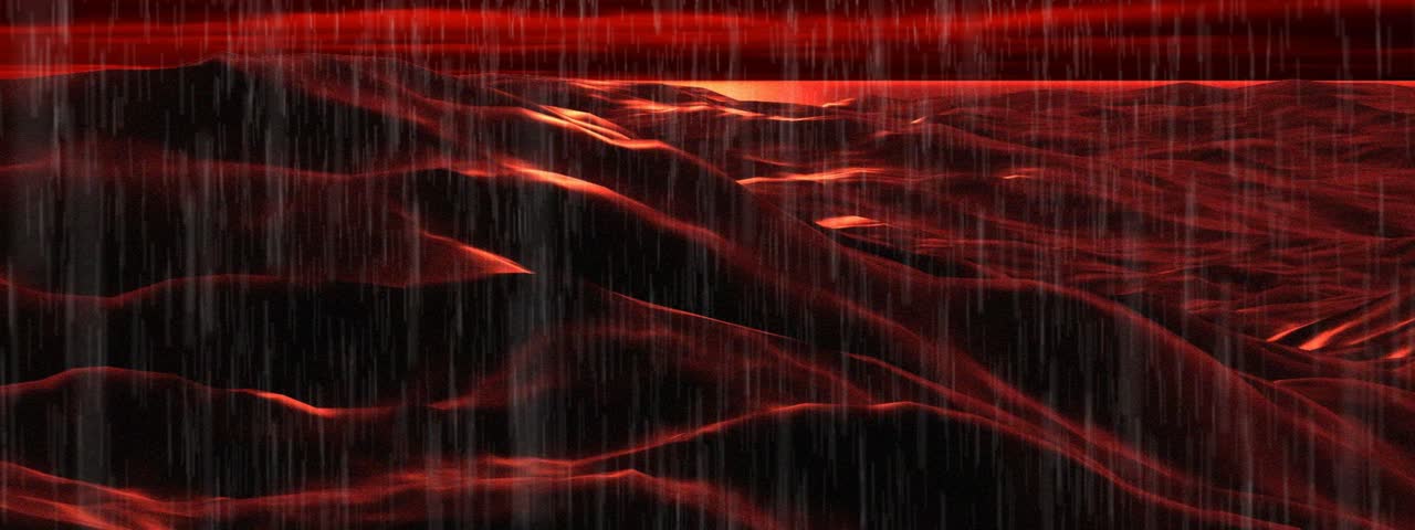 fire sky with raging storm on the sea powerful storm