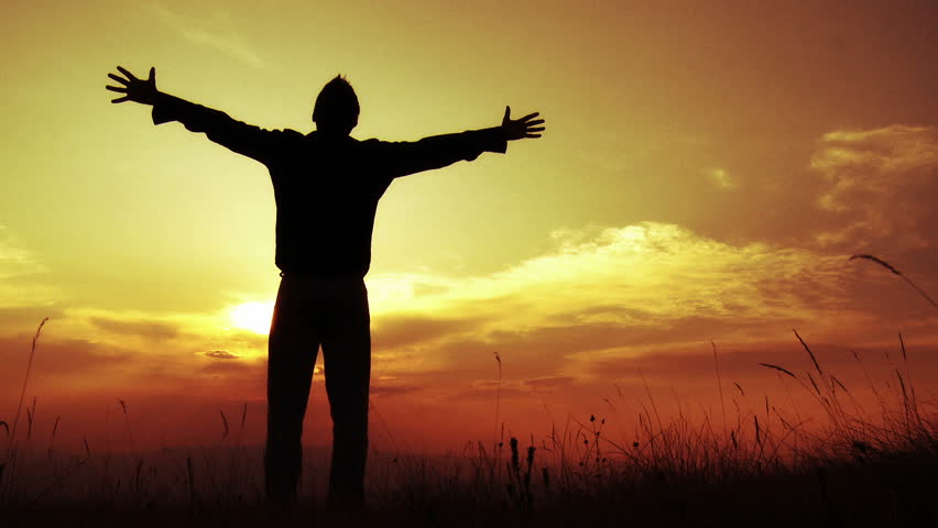 Man Celebrating Life Outdoors