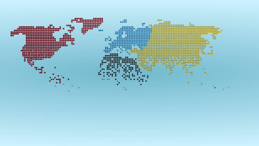 Vertical Continets Appear in Colorful Dots