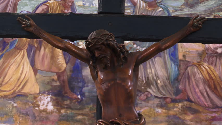 ARACAJU, BRAZIL - MARCH 2008: Closeup shot of Christ on cross