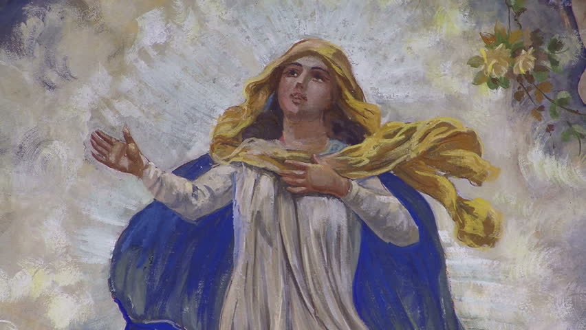 ARACAJU, BRAZIL - MARCH 2008: close up of a painting inside church