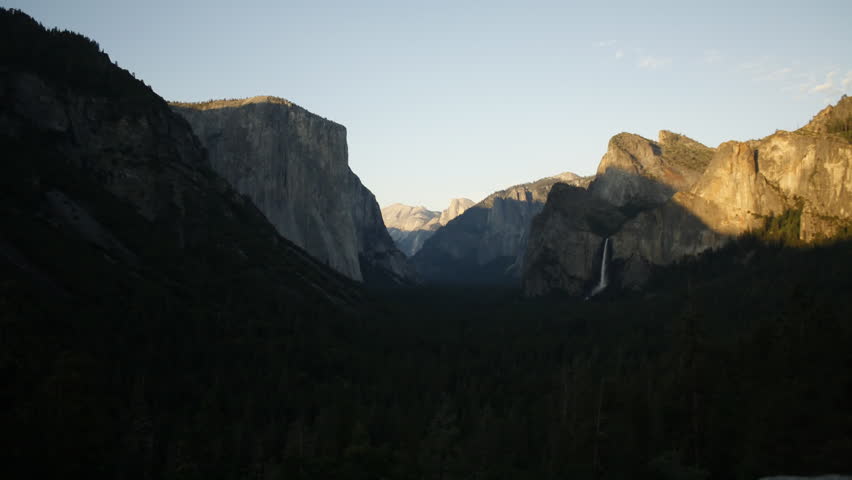 Yosemite Timelapse Sunset to Night 01 Pan and Tilt Up