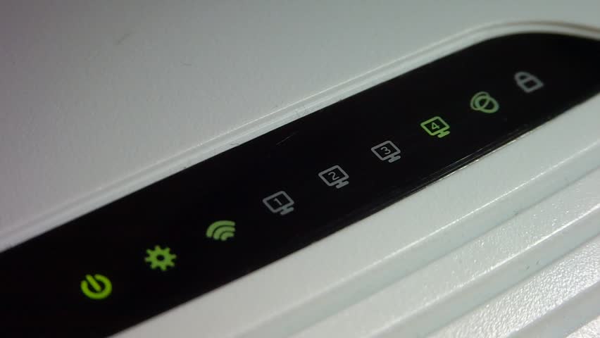 ADSL modem and wifi access point in working state.