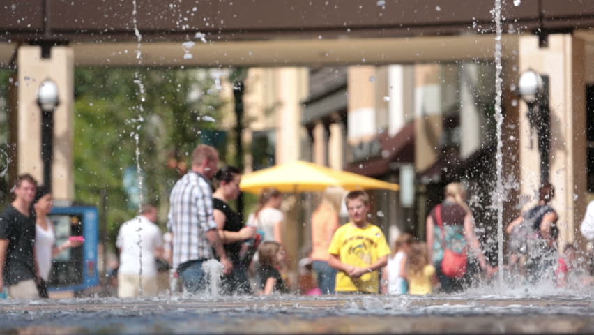SALT LAKE CITY, UTAH SEPT 2012: After grand opening City Creek Center. Develop revive urban blight and downturn. Commercial, residential and office. Owned by Mormon church to beautify area. Fountain.