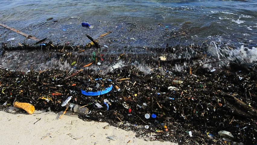 Rubbish at the beach, Las Perlas archipelago, Panama, Central America