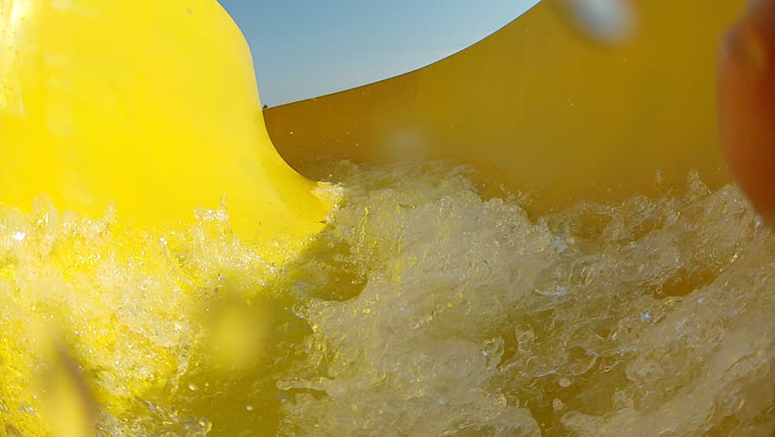 Speeding waterslide pov.
Ride on the waterslide.


