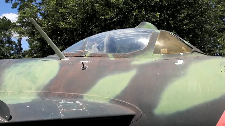 Canopy With Partial Fuselage And Wing Static View Of Museum Soviet Era Fighter Plane 