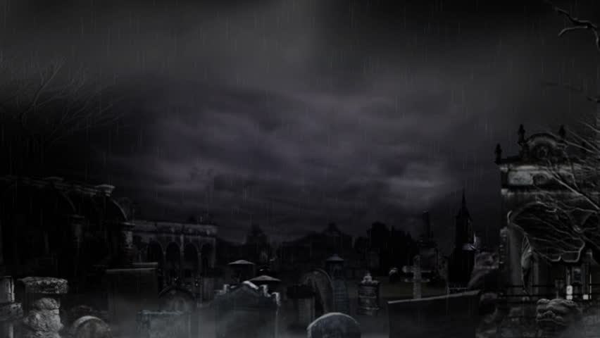 Cemetery - dark and dangerous place - especially during the Halloween Night!
