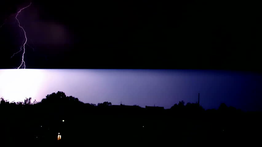 night sky with lightning and storm,video clip,Lightning Bolt Strike