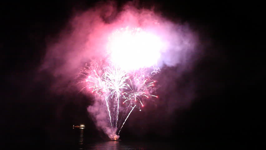 Fireworks over the sea