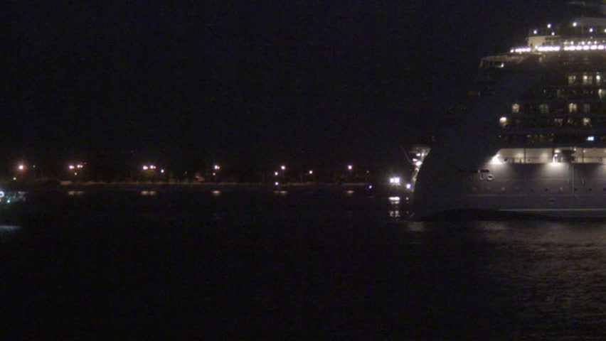 Cruise liner passing by
