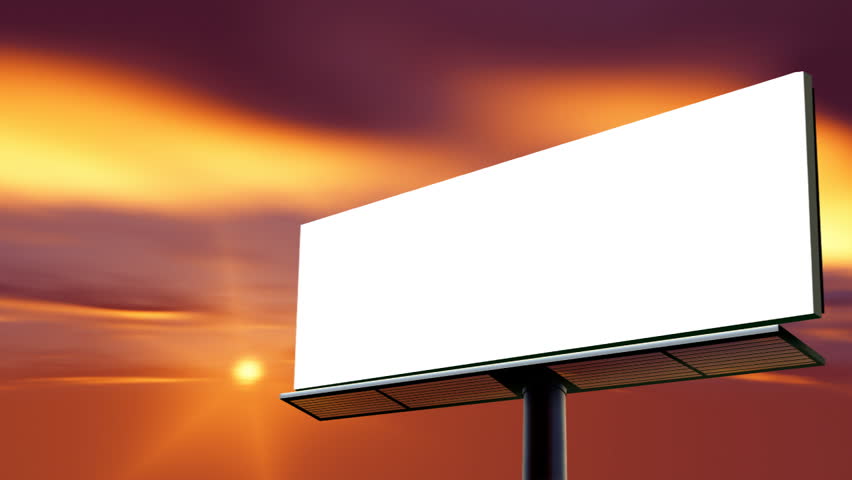 Blank billboard. Looping clouds