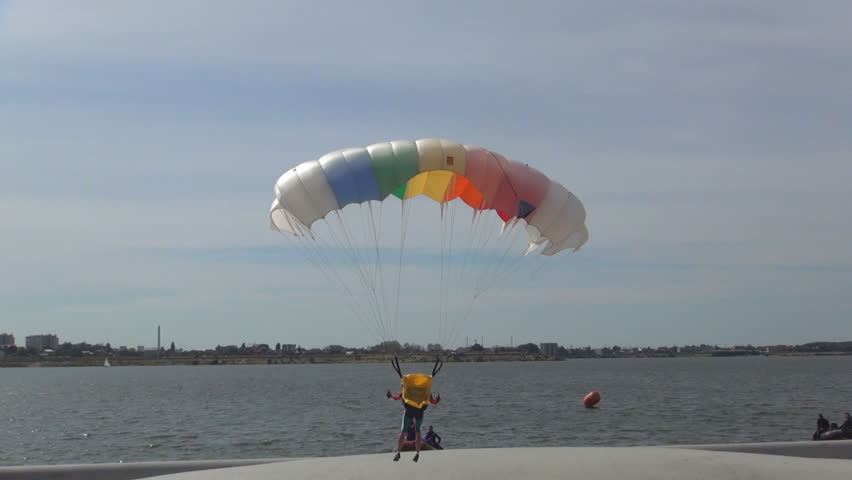 Paraglider Ready for Landing, Paratrooper