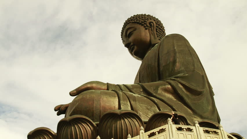 Big Buddha with Clouds background Time lapse