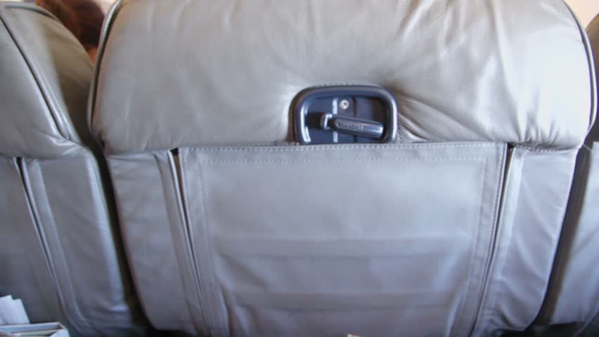 Meal for passenger in aircraft, closeup view in motion