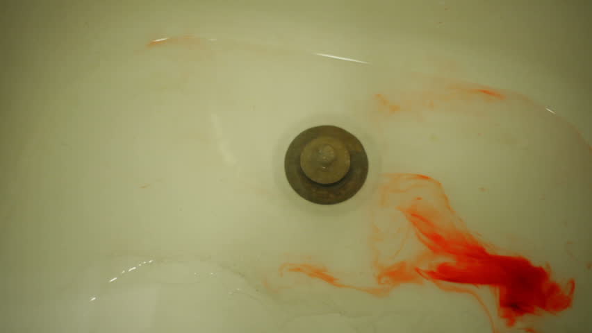 blood going down the drain