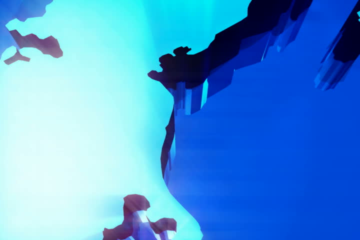 Digital footage of Japan in blue light