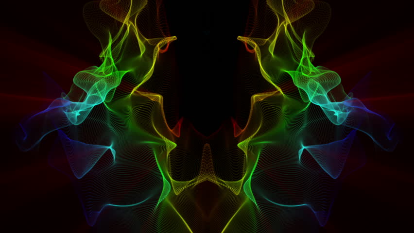 mystical video animation with moving particle object, loop HD 1080p
